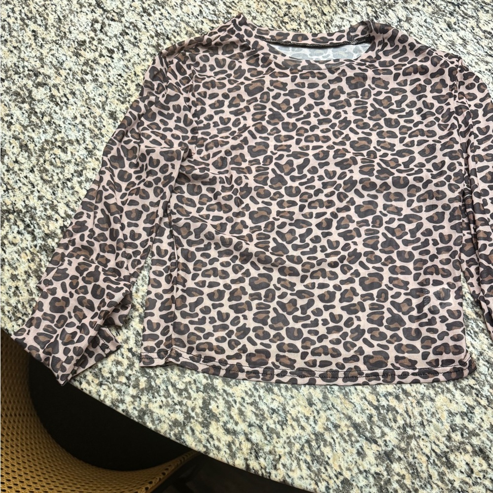 Sheer leopard shirt